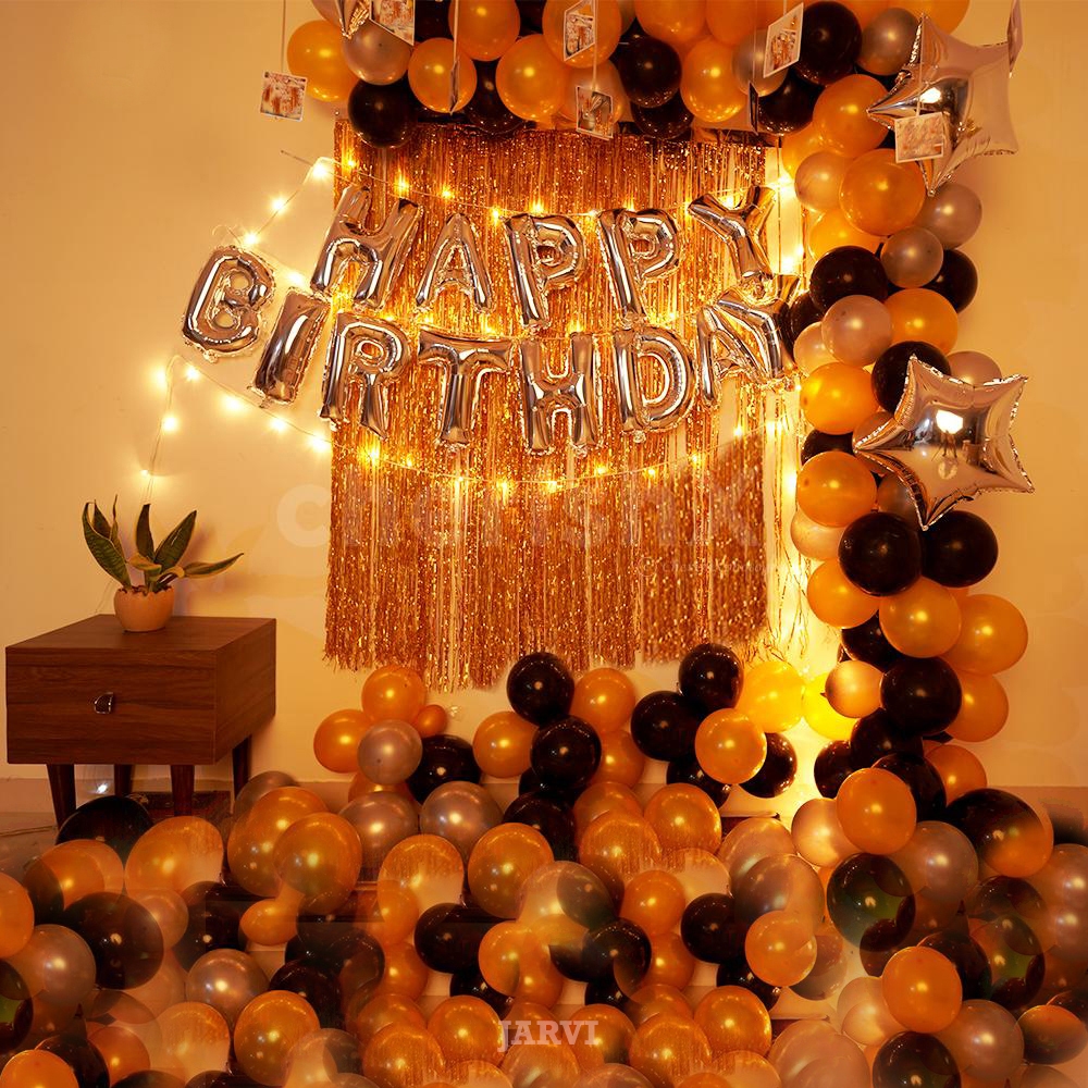 Birthday Party Decoration Black And Gold In Gorakhpur